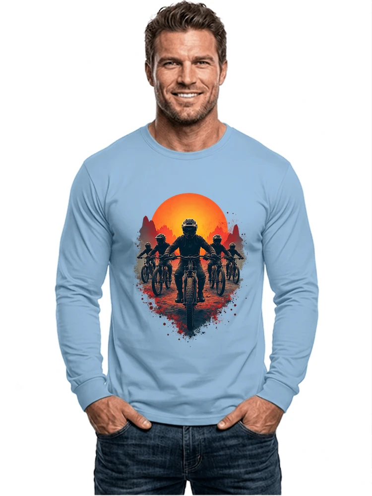 mtb team t shirt mountainbike gruppe geschenk fr biker langarmshirt light blue