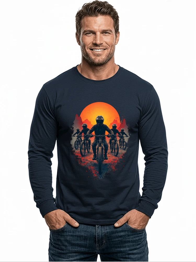 mtb team t shirt mountainbike gruppe geschenk fr biker langarmshirt navy