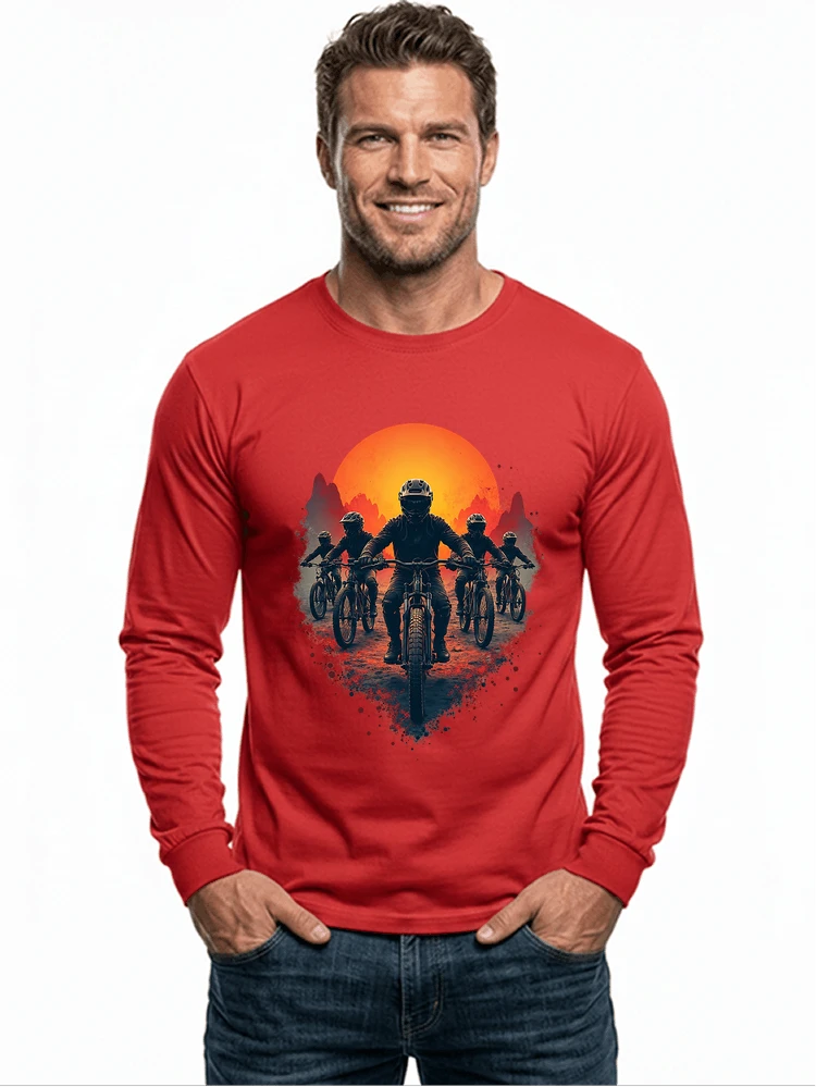 mtb team t shirt mountainbike gruppe geschenk fr biker langarmshirt red