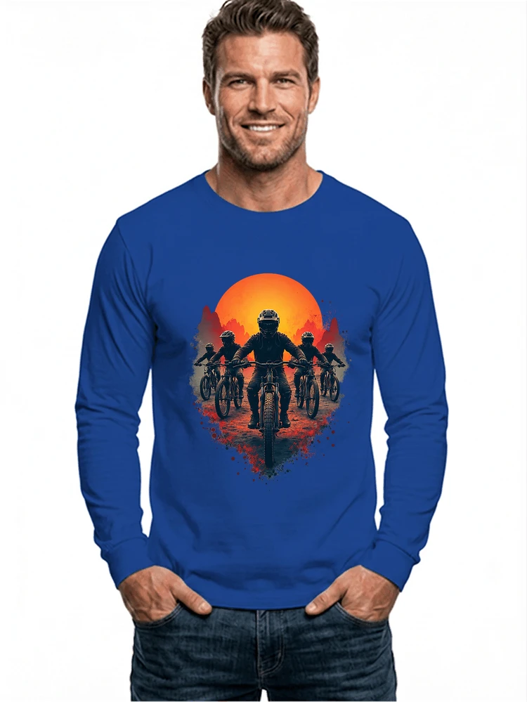 mtb team t shirt mountainbike gruppe geschenk fr biker langarmshirt royal blue