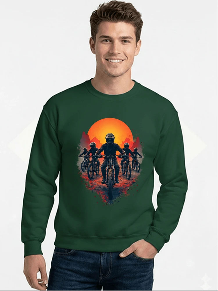 mtb team t shirt mountainbike gruppe geschenk fr biker sweatshirt mit rundhalsausschnitt forest green