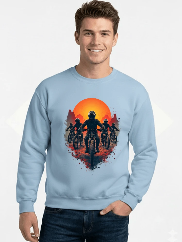 mtb team t shirt mountainbike gruppe geschenk fr biker sweatshirt mit rundhalsausschnitt light blue