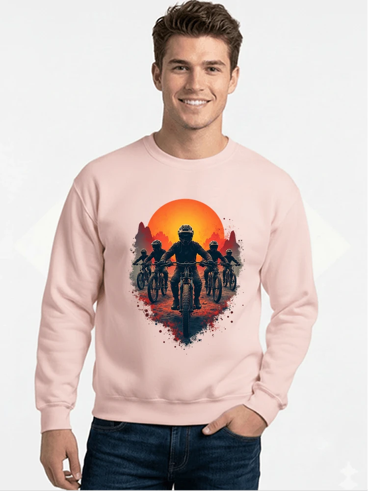 mtb team t shirt mountainbike gruppe geschenk fr biker sweatshirt mit rundhalsausschnitt light pink
