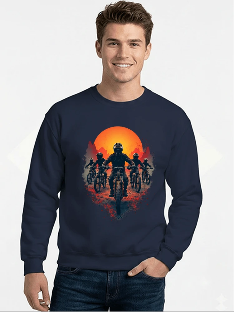 mtb team t shirt mountainbike gruppe geschenk fr biker sweatshirt mit rundhalsausschnitt navy