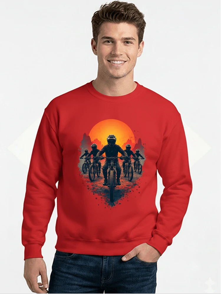 mtb team t shirt mountainbike gruppe geschenk fr biker sweatshirt mit rundhalsausschnitt red