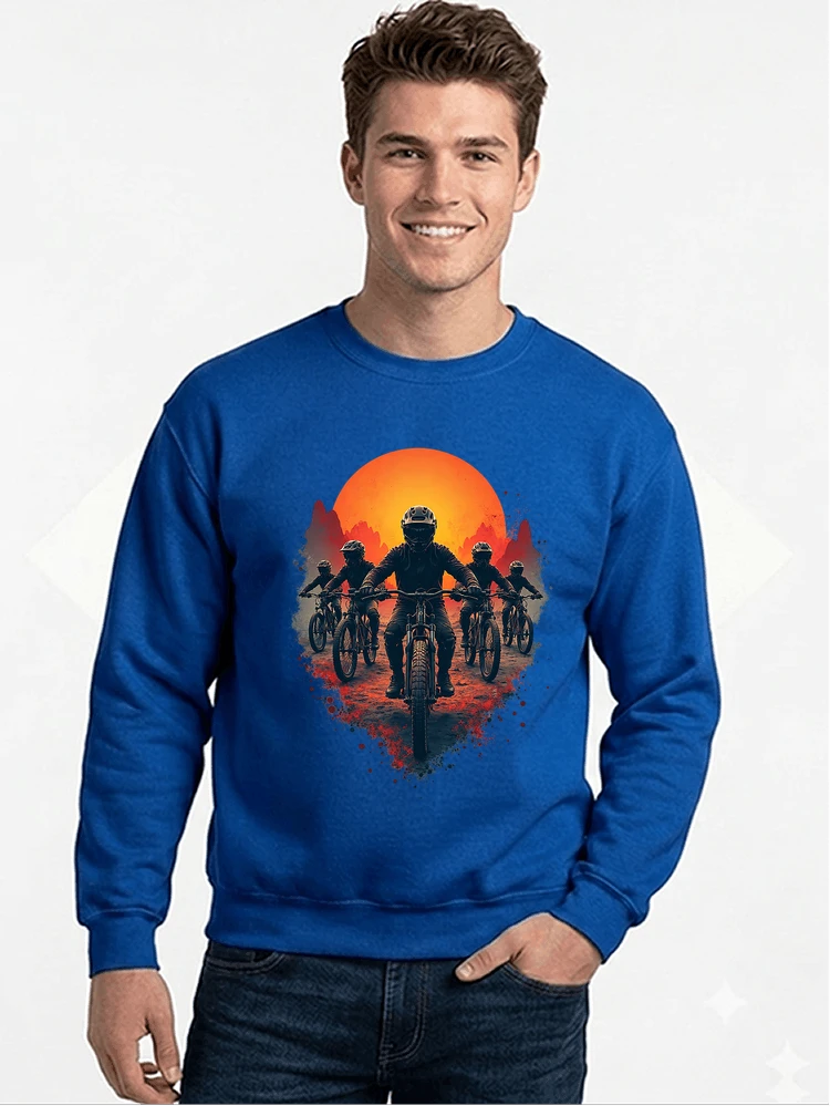 mtb team t shirt mountainbike gruppe geschenk fr biker sweatshirt mit rundhalsausschnitt royal blue