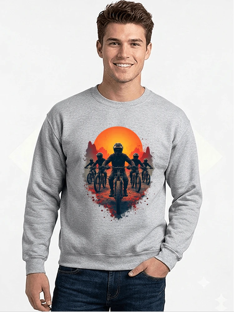 mtb team t shirt mountainbike gruppe geschenk fr biker sweatshirt mit rundhalsausschnitt sport grey
