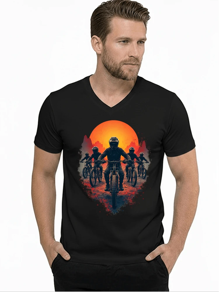 mtb team t shirt mountainbike gruppe geschenk fr biker t shirt mit v ausschnitt black