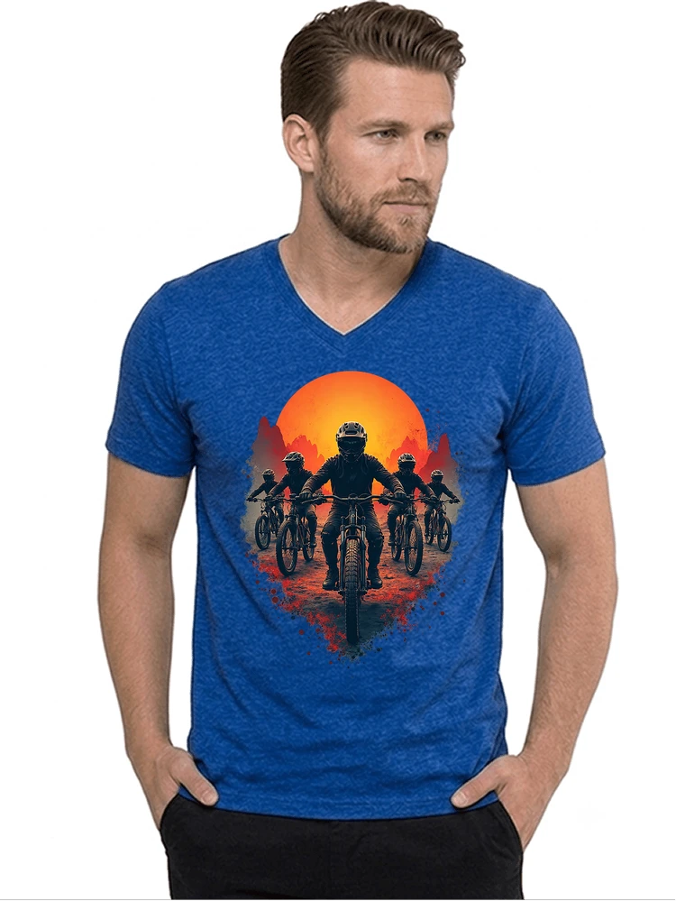 mtb team t shirt mountainbike gruppe geschenk fr biker t shirt mit v ausschnitt royal blue