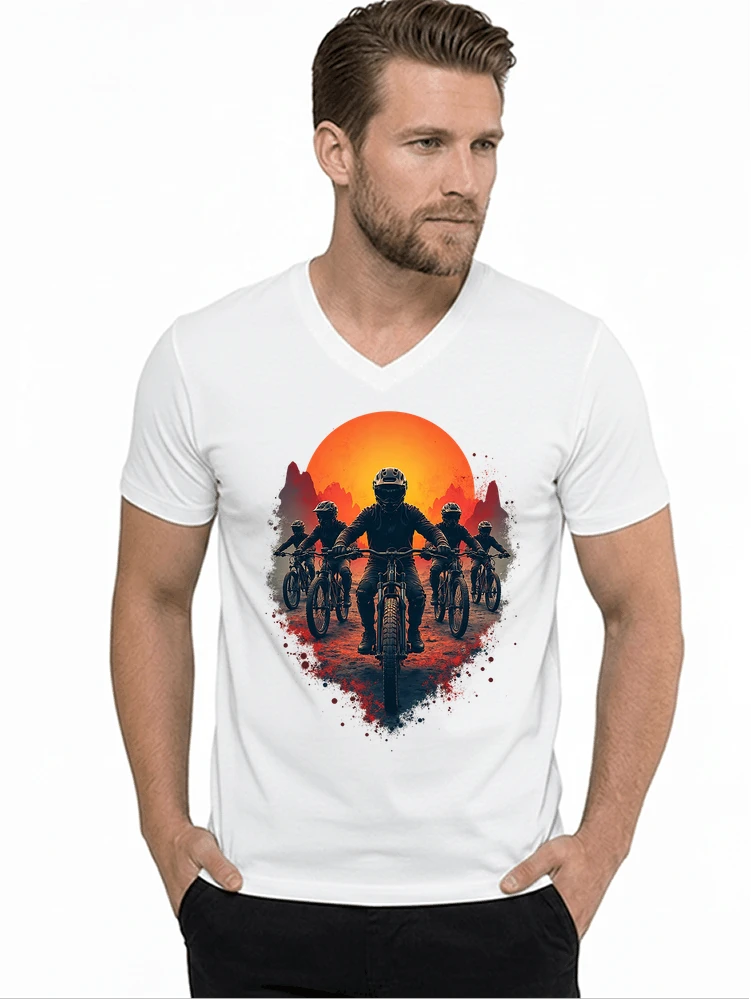 mtb team t shirt mountainbike gruppe geschenk fr biker t shirt mit v ausschnitt white
