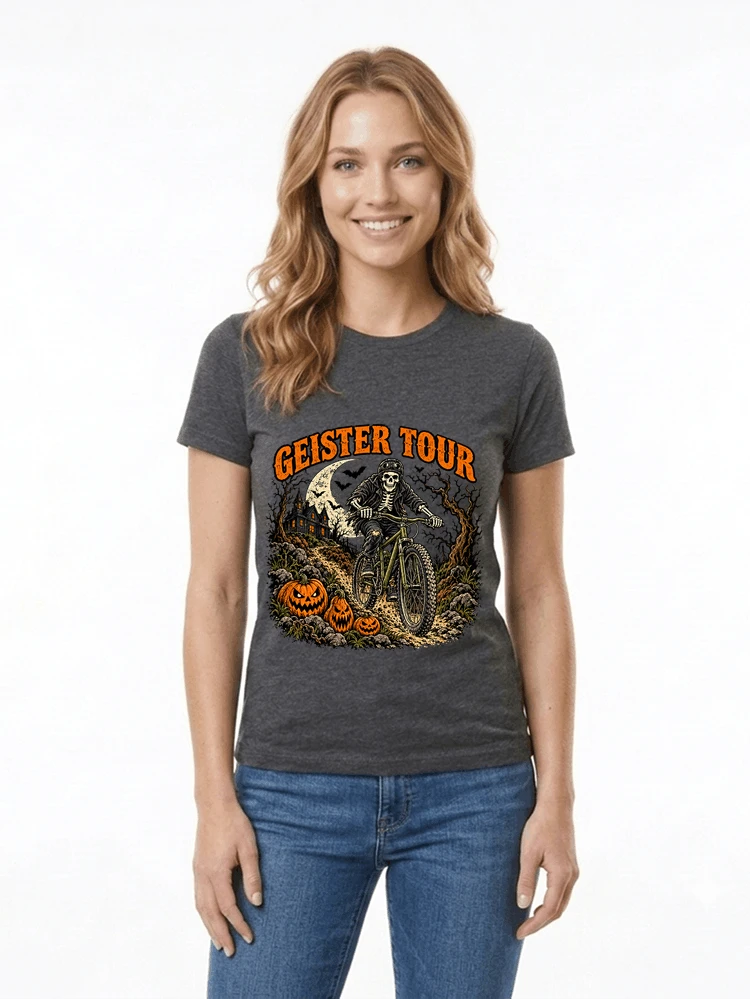 offroad skelett biker halloween t shirt mtb radsport geschenk damen t shirt anthracite melange