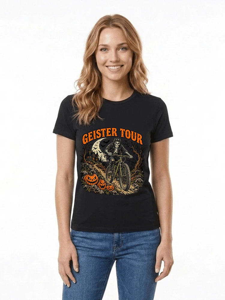 offroad skelett biker halloween t shirt mtb radsport geschenk damen t shirt black