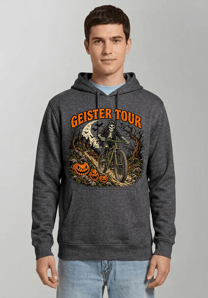 offroad skelett biker halloween t shirt mtb radsport geschenk kapuzenpullover anthracite melange