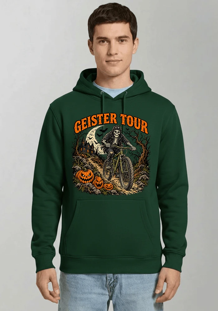 offroad skelett biker halloween t shirt mtb radsport geschenk kapuzenpullover forest green