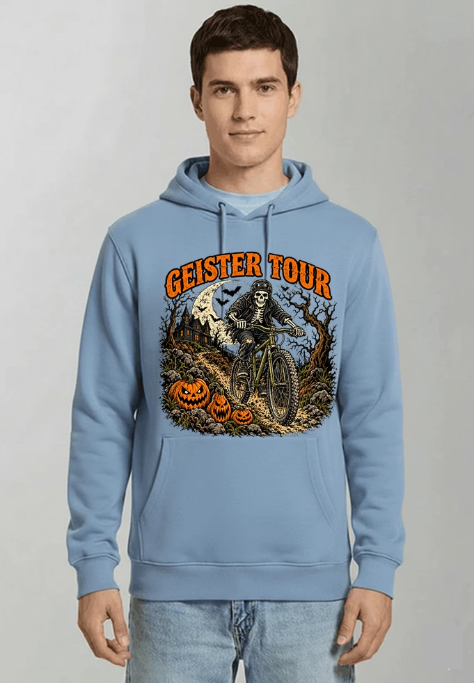 offroad skelett biker halloween t shirt mtb radsport geschenk kapuzenpullover light blue