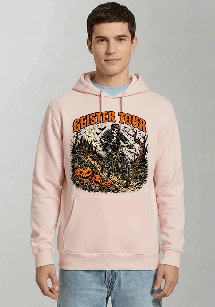 offroad skelett biker halloween t shirt mtb radsport geschenk kapuzenpullover light pink
