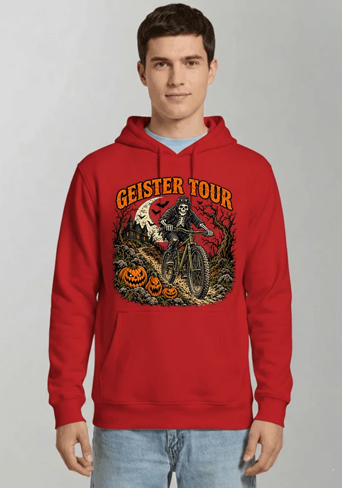 offroad skelett biker halloween t shirt mtb radsport geschenk kapuzenpullover red