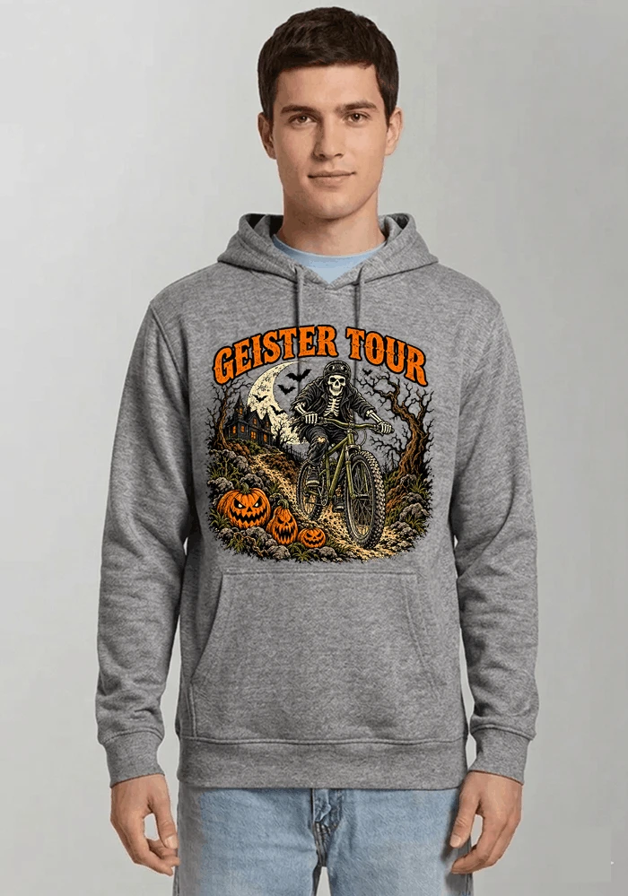 offroad skelett biker halloween t shirt mtb radsport geschenk kapuzenpullover sport grey