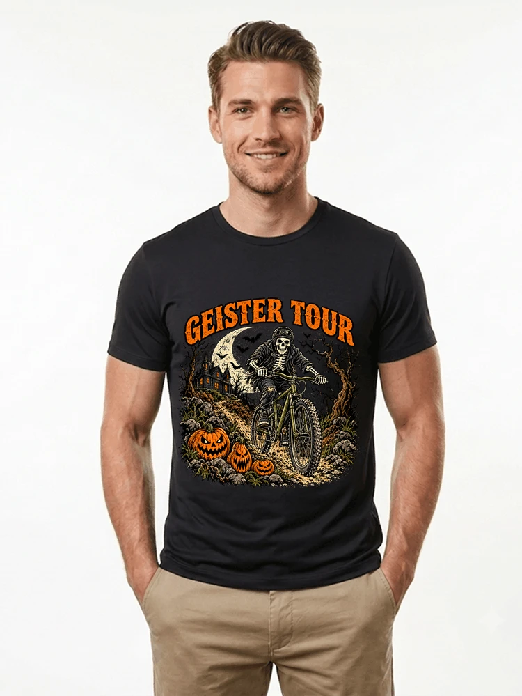offroad skelett biker halloween t shirt mtb radsport geschenk t shirt black