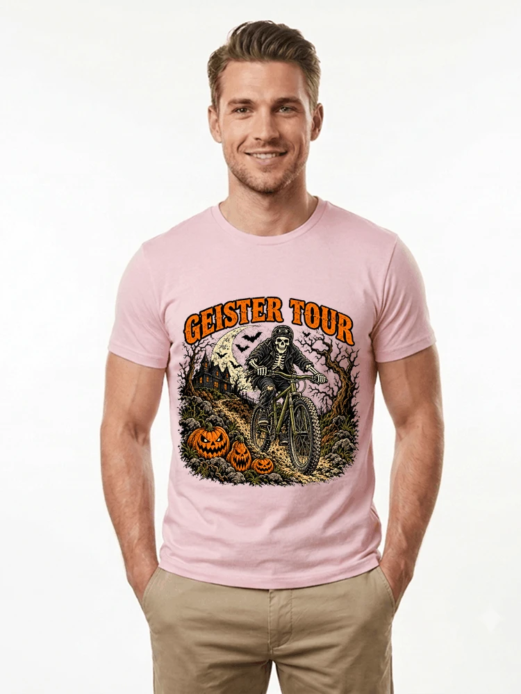offroad skelett biker halloween t shirt mtb radsport geschenk t shirt light pink