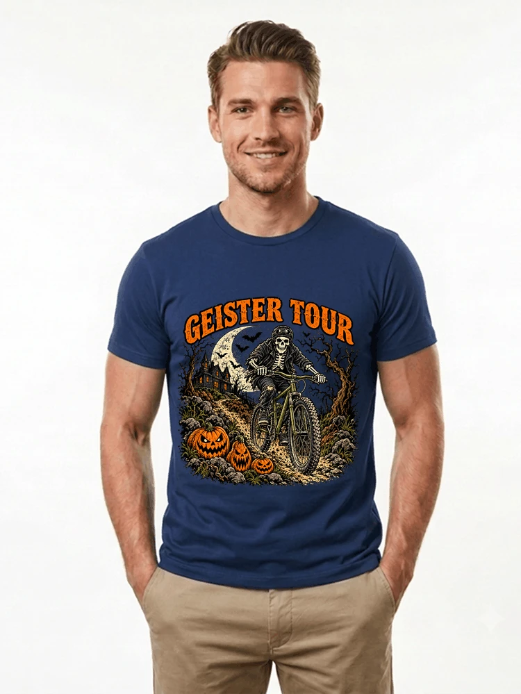 offroad skelett biker halloween t shirt mtb radsport geschenk t shirt navy