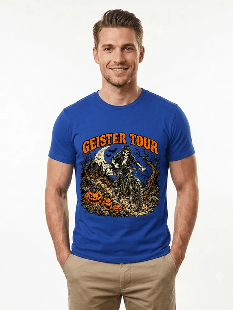 offroad skelett biker halloween t shirt mtb radsport geschenk t shirt royal blue