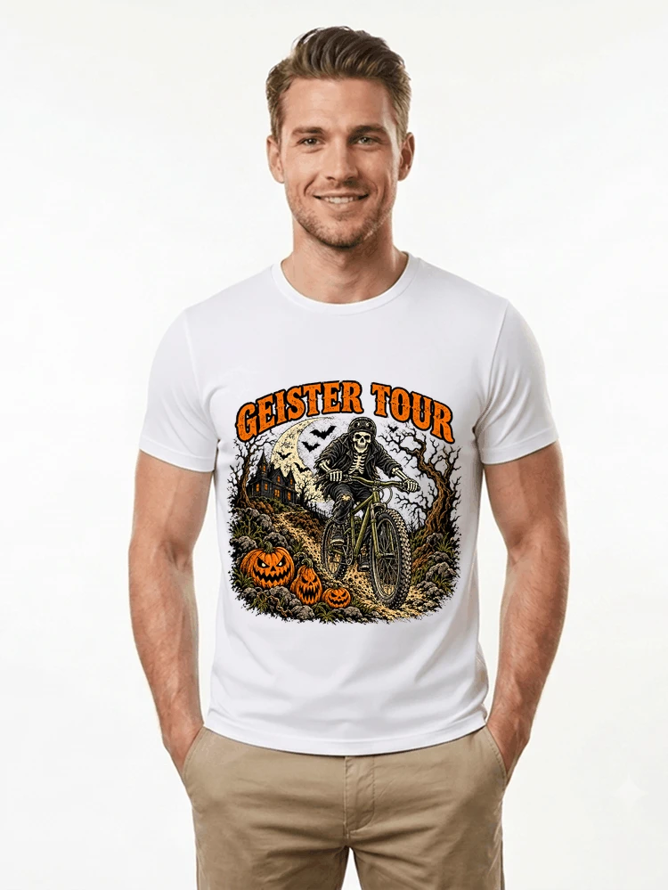 offroad skelett biker halloween t shirt mtb radsport geschenk t shirt white
