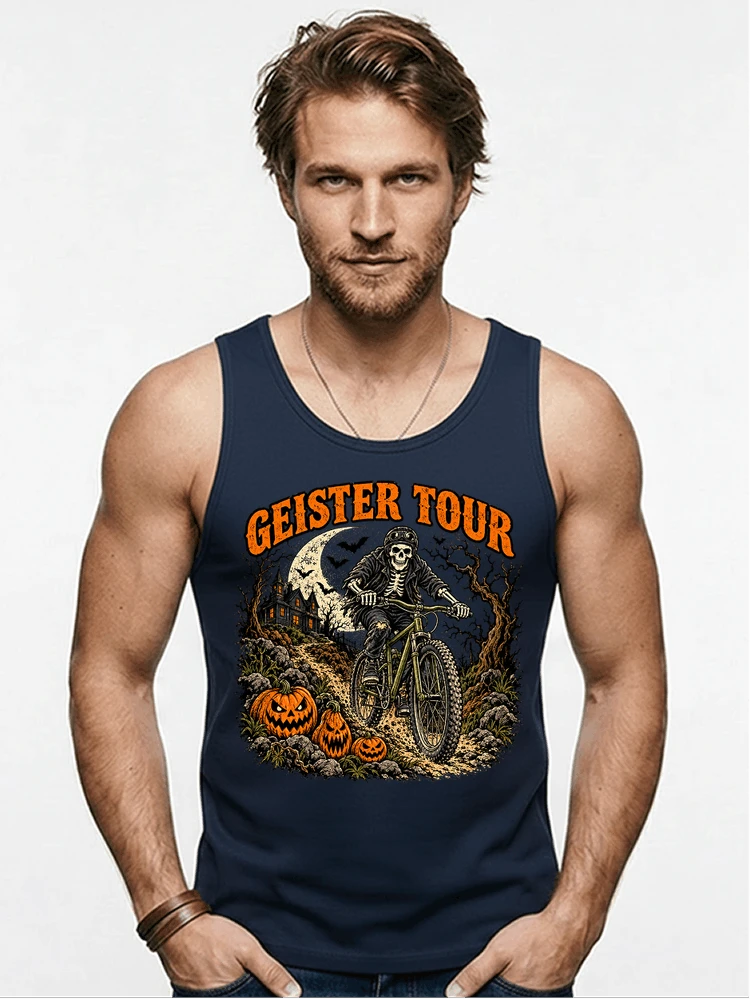 offroad skelett biker halloween t shirt mtb radsport geschenk tanktop navy