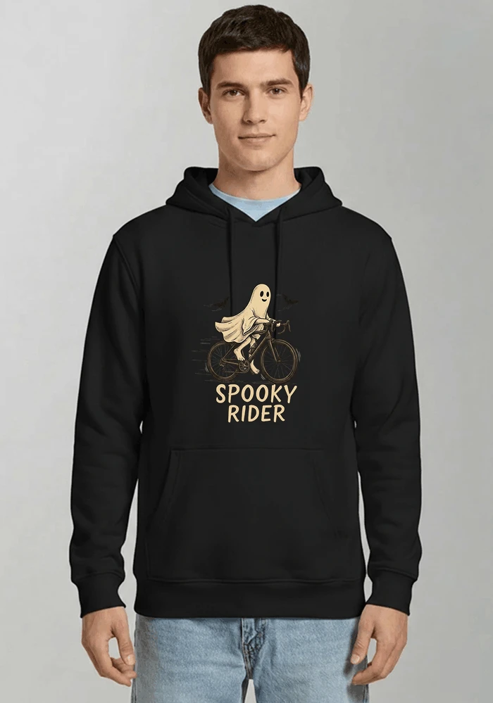 rennrad shirt spooky rider fahrrad t shirt halloween kapuzenpullover black