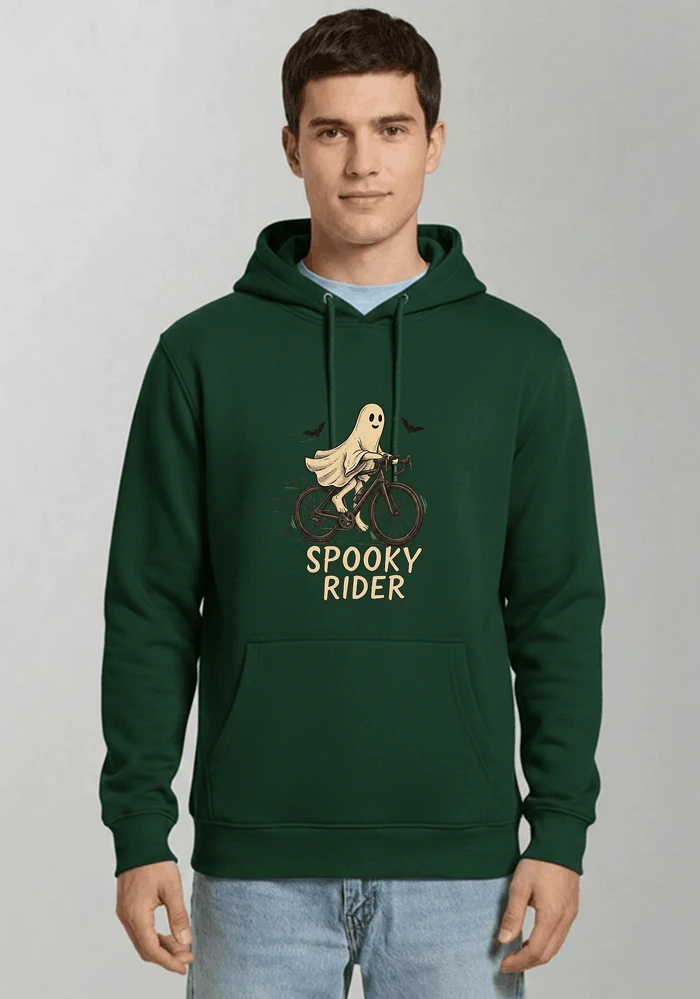rennrad shirt spooky rider fahrrad t shirt halloween kapuzenpullover forest green