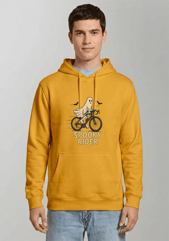 rennrad shirt spooky rider fahrrad t shirt halloween kapuzenpullover gold
