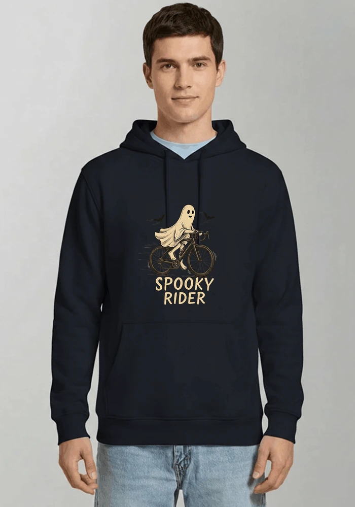 rennrad shirt spooky rider fahrrad t shirt halloween kapuzenpullover navy