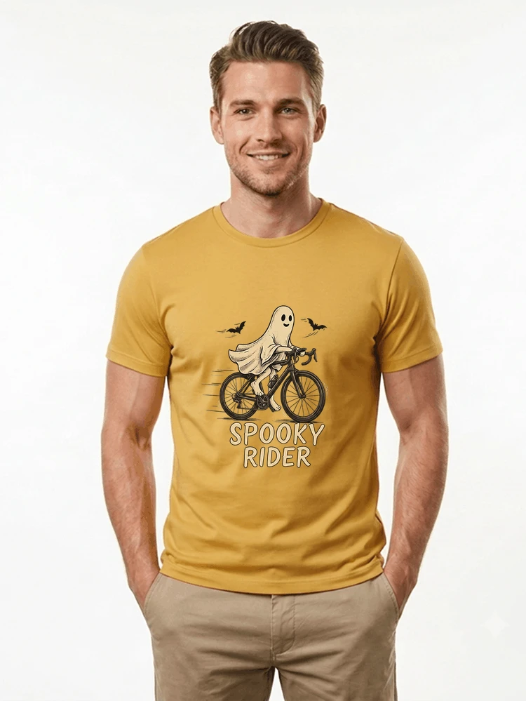 rennrad shirt spooky rider fahrrad t shirt halloween t shirt gold