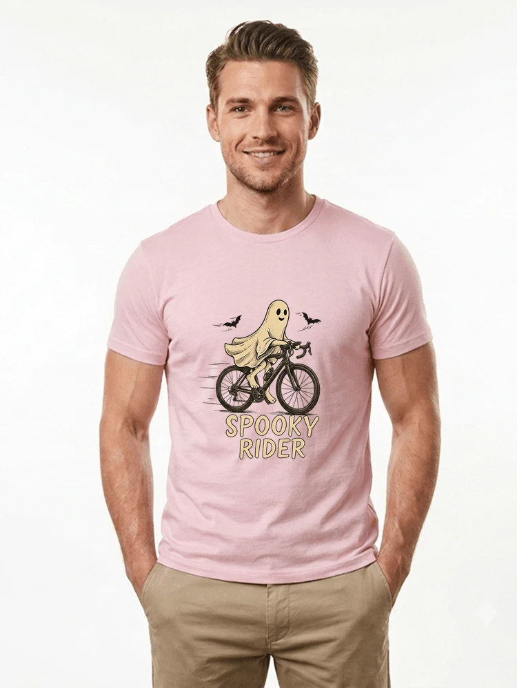 rennrad shirt spooky rider fahrrad t shirt halloween t shirt light pink