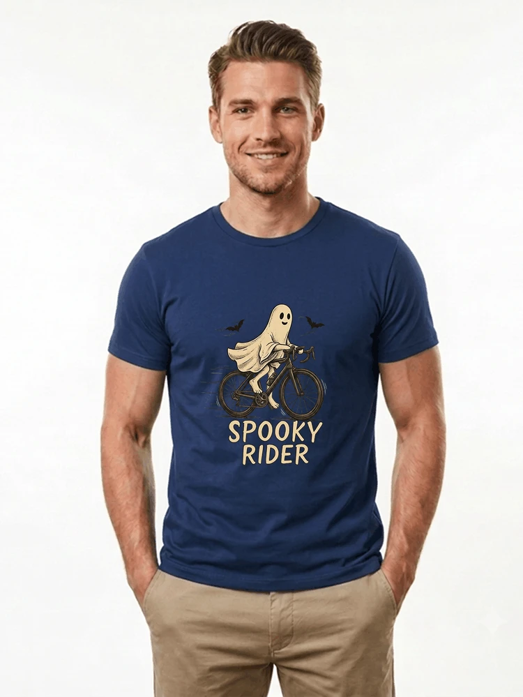 rennrad shirt spooky rider fahrrad t shirt halloween t shirt navy