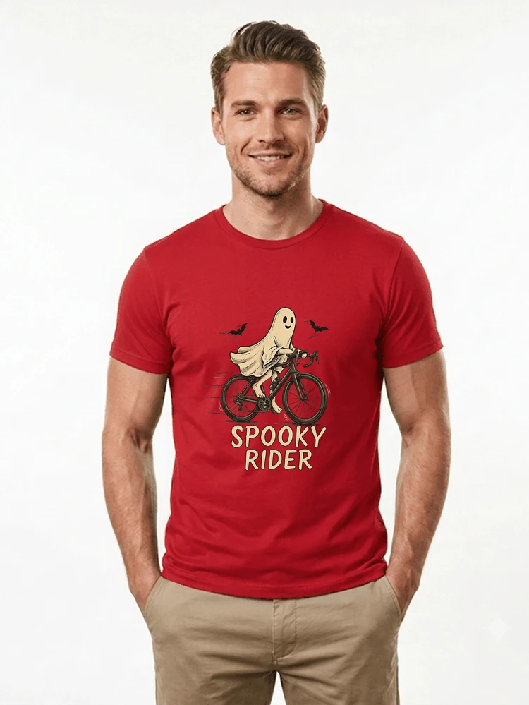 rennrad shirt spooky rider fahrrad t shirt halloween t shirt red