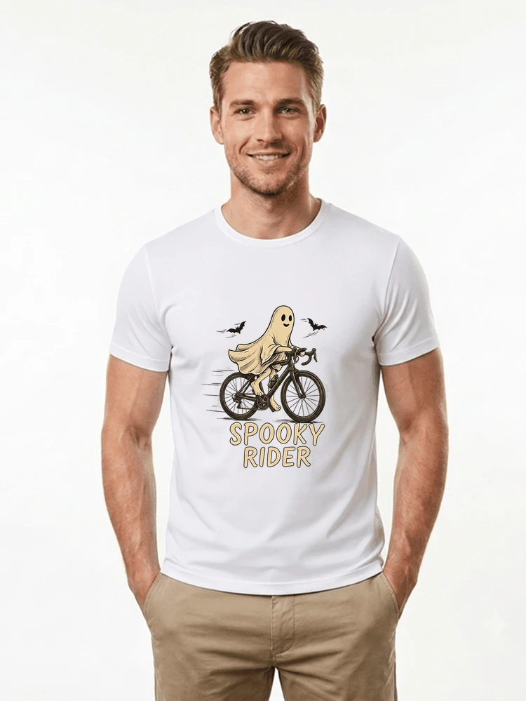 rennrad shirt spooky rider fahrrad t shirt halloween t shirt white