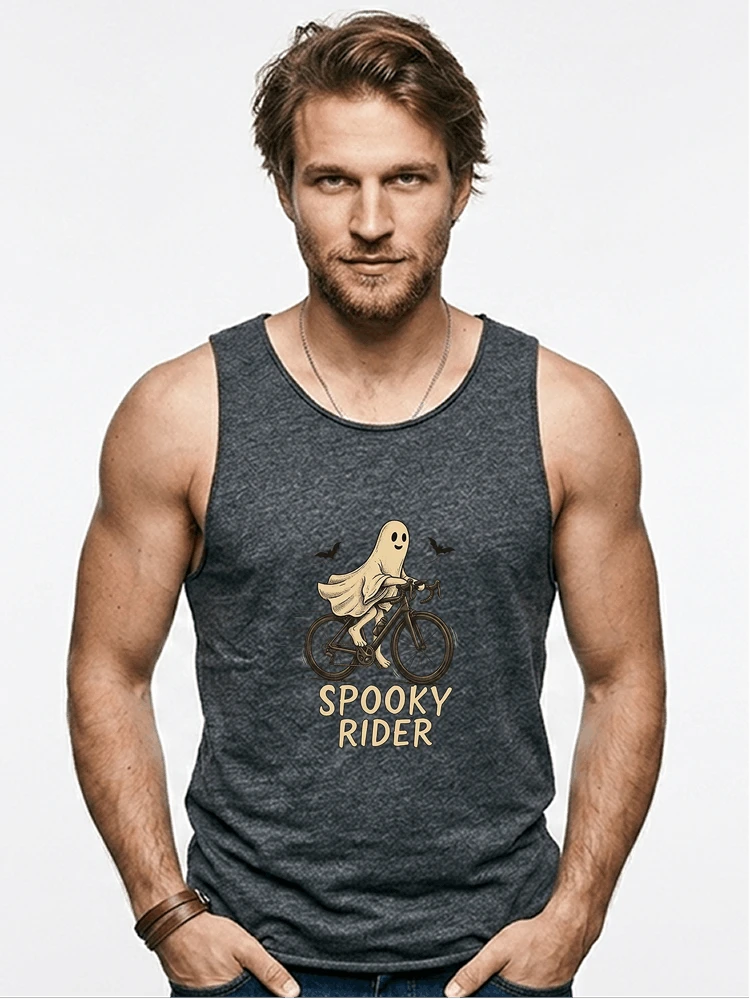 rennrad shirt spooky rider fahrrad t shirt halloween tanktop anthracite melange