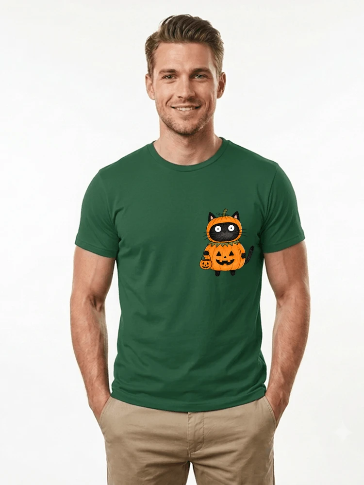 Süßes Kürbis Katze T-Shirt – Niedliches Halloween Schwarze Katze Shirt
