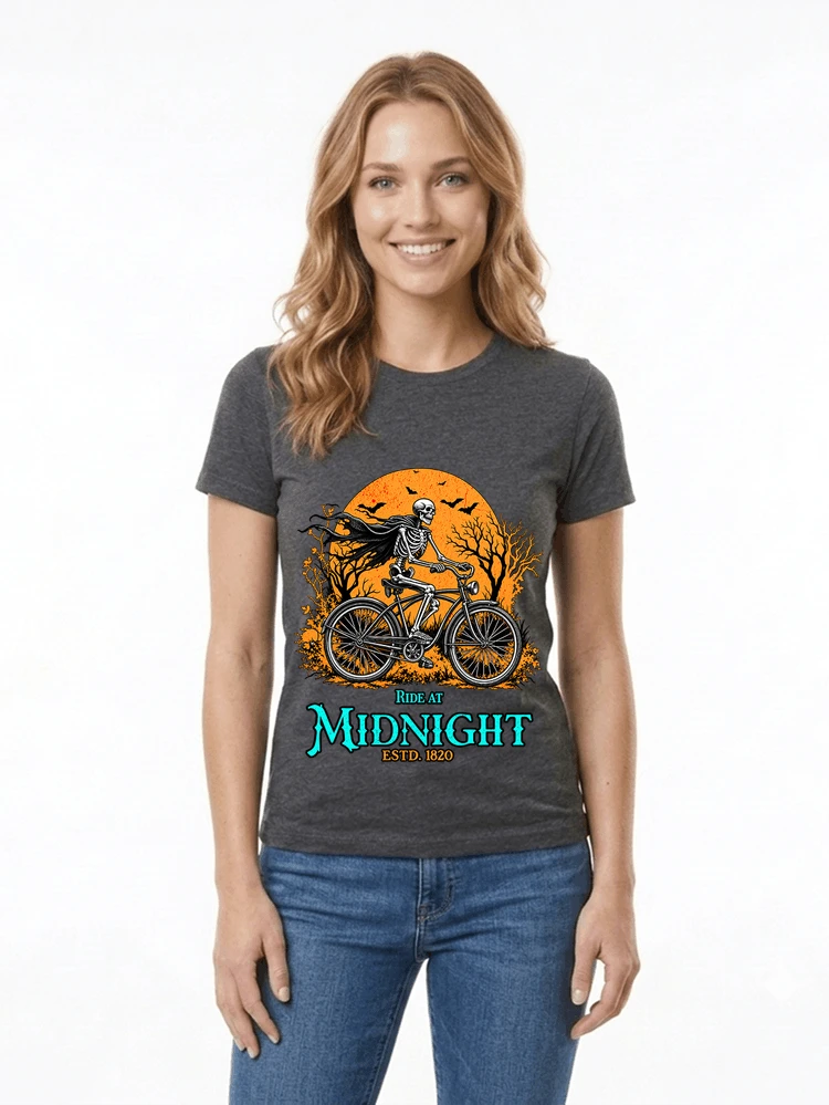 skelett fahrrad t shirt halloween radfahrer shirt damen t shirt anthracite melange