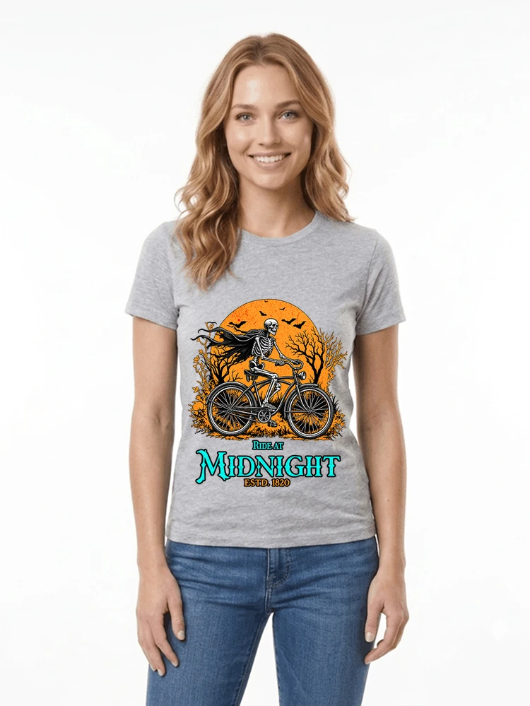 skelett fahrrad t shirt halloween radfahrer shirt damen t shirt sport grey
