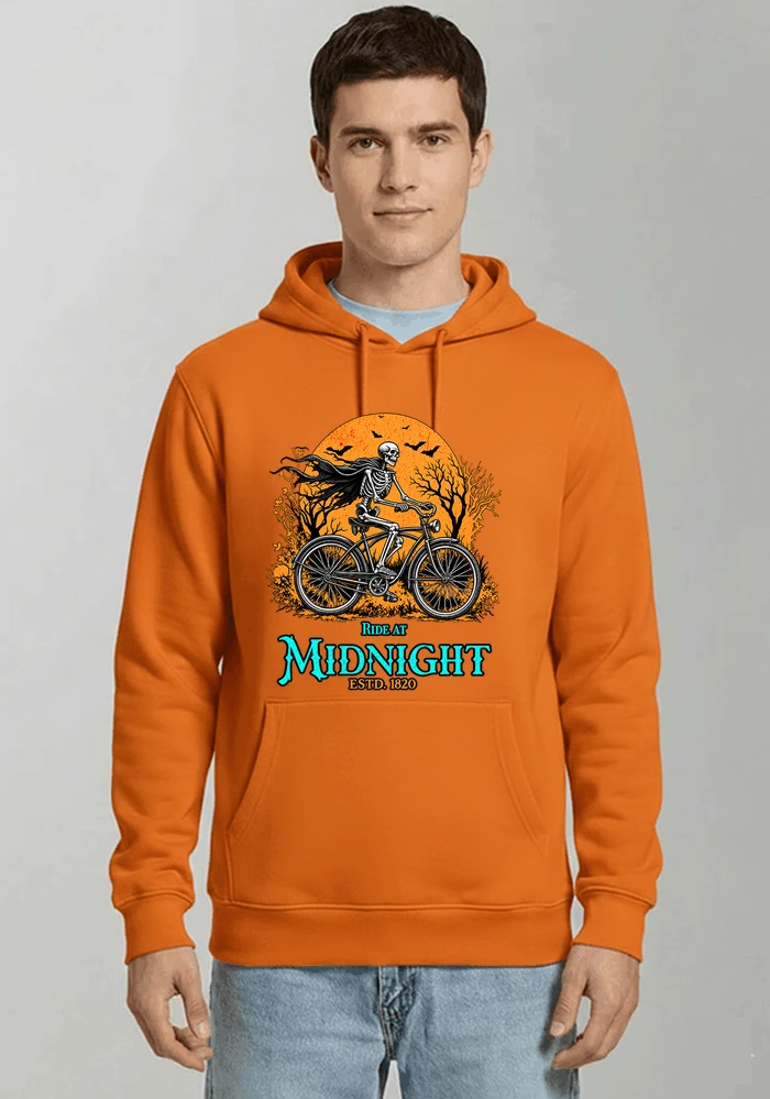 skelett fahrrad t shirt halloween radfahrer shirt kapuzenpullover orange