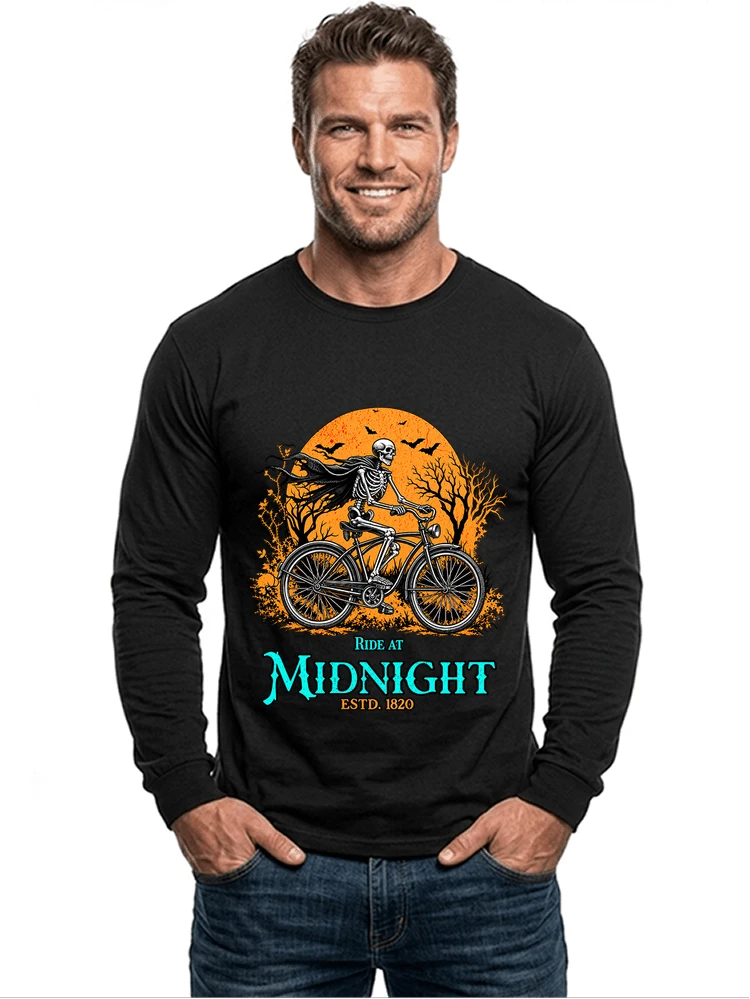 skelett fahrrad t shirt halloween radfahrer shirt langarmshirt black