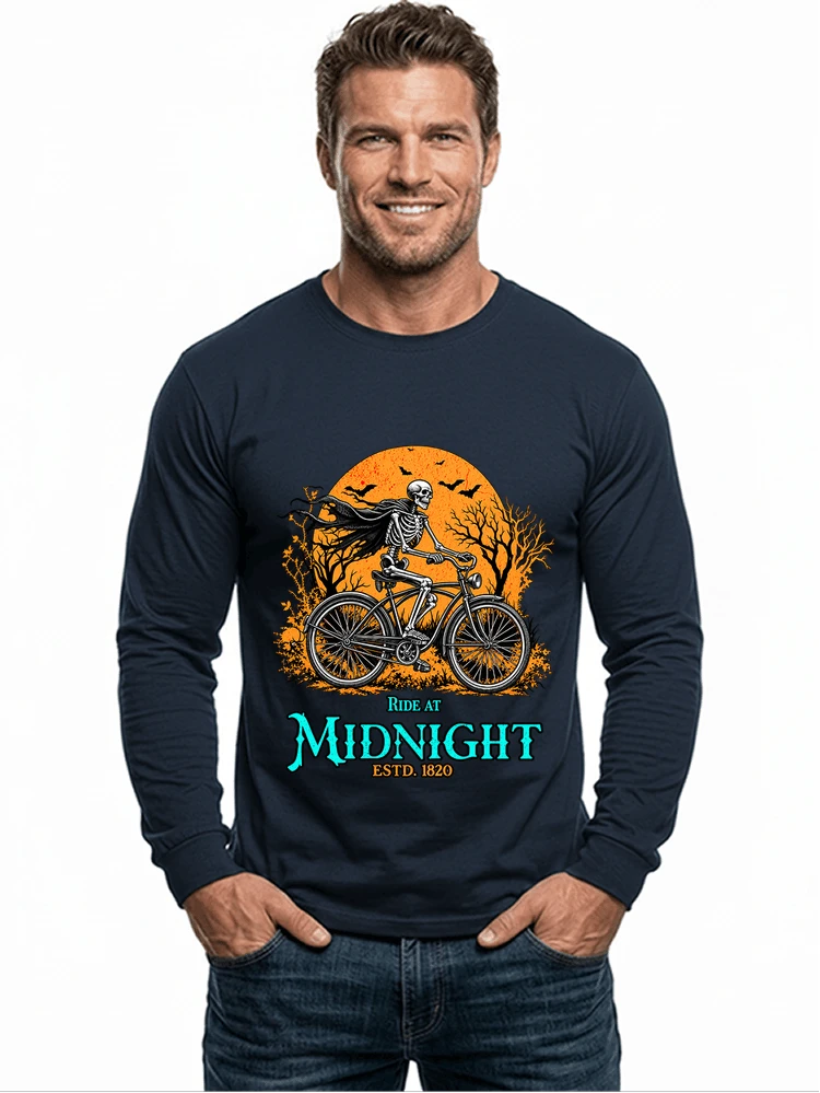skelett fahrrad t shirt halloween radfahrer shirt langarmshirt navy