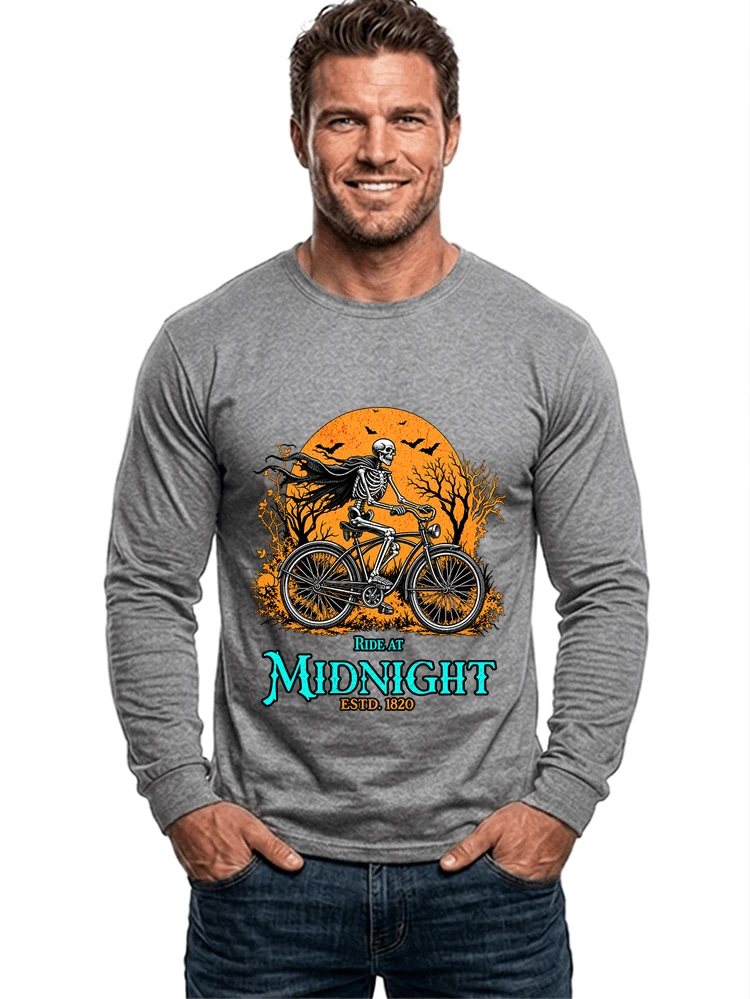 skelett fahrrad t shirt halloween radfahrer shirt langarmshirt sport grey