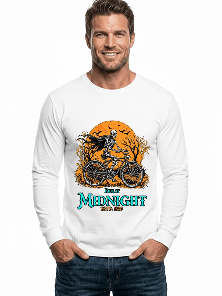 skelett fahrrad t shirt halloween radfahrer shirt langarmshirt white