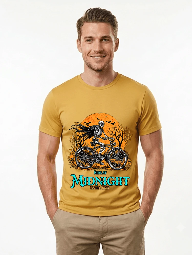 skelett fahrrad t shirt halloween radfahrer shirt t shirt gold