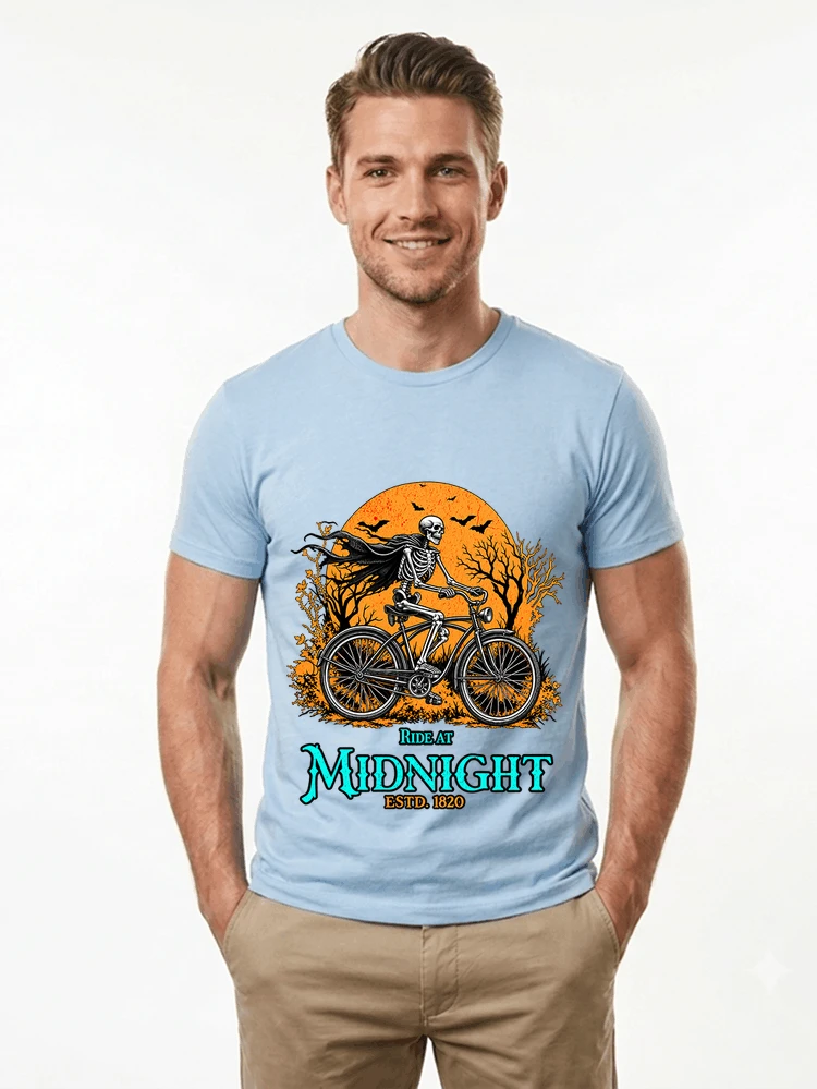 skelett fahrrad t shirt halloween radfahrer shirt t shirt light blue