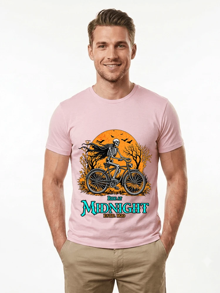 skelett fahrrad t shirt halloween radfahrer shirt t shirt light pink
