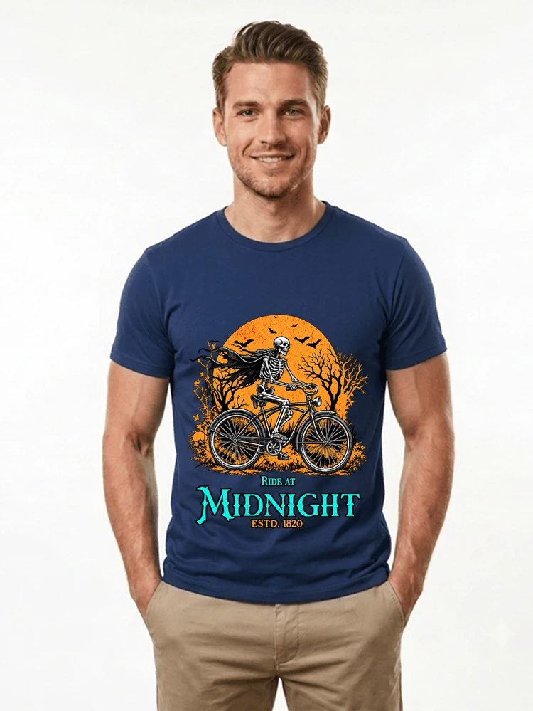 skelett fahrrad t shirt halloween radfahrer shirt t shirt navy
